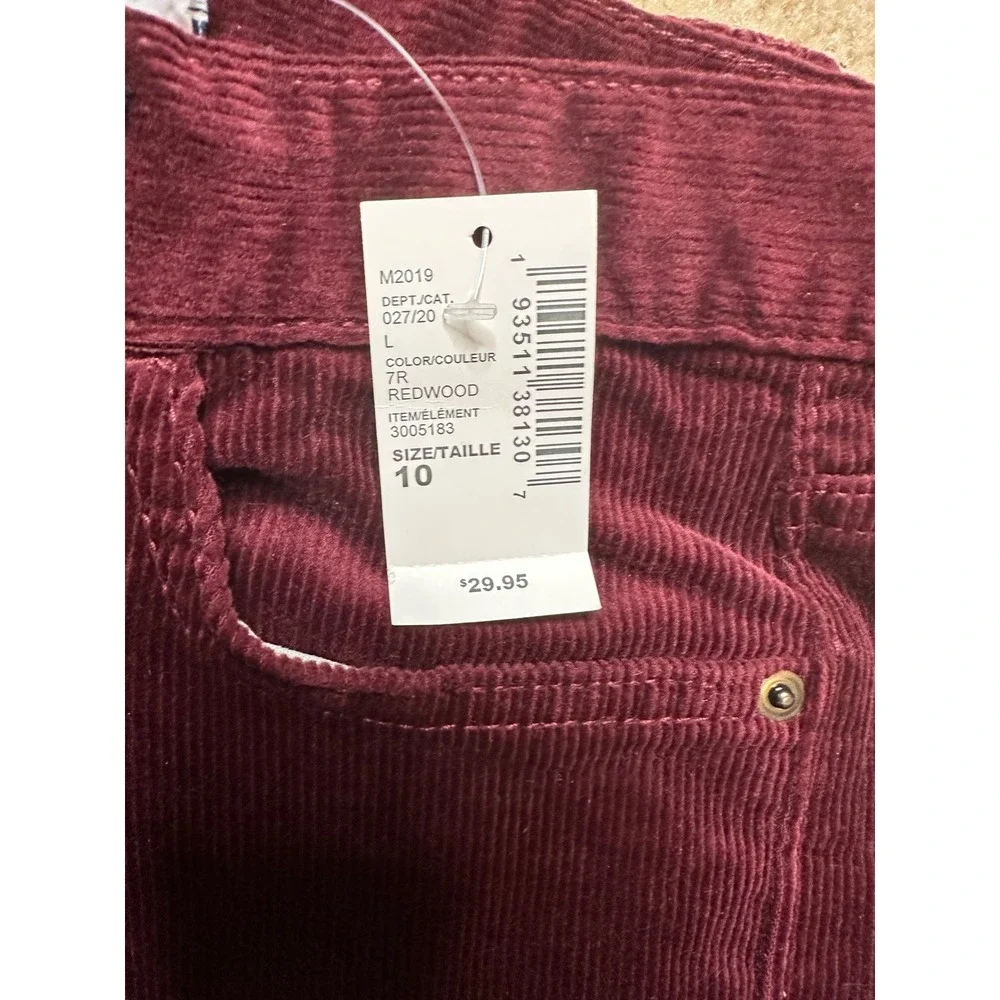 The Childrens Place Corduroy Pants Kids Size 10 Redwood Burgundy NWT Fine Wale